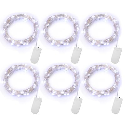 6 luces llevadas con pilas blancas frescas de la secuencia del PCS para las decoraciones del partido