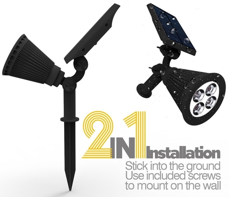 2 en 1 impermeabilice la luz llevada del sensor solar, luces solares del punto del exterior automático 
